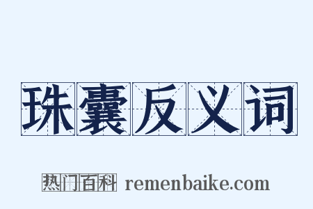 珠囊反义词是什么意思的图片